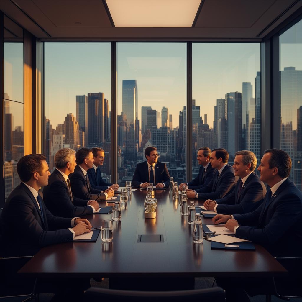 Corporate boardroom meeting